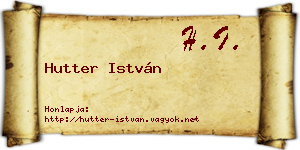 Hutter István névjegykártya